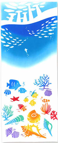 Kenema -  50246  Undersea Aquarium 海底水族館  (The dyed Tenugui) - Japanese traditional Tenugui