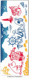 Kenema - 51005  Moomin Characters series - Moomin & Marine   ムーミン&マリン   (The dyed Tenugui)