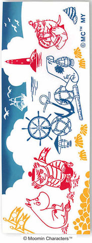 Kenema - 51005  Moomin Characters series - Moomin & Marine   ムーミン&マリン   (The dyed Tenugui)