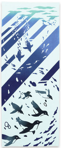 Kenema  -   50219  Kaiyou Penguin  海遊ペンギン   (The dyed Tenugui)