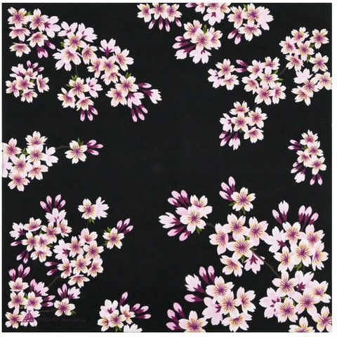 Asayama Misato - Sakura (cherry blossoms)   桜 50 x 50 cm Furoshiki (Japanese Wrapping Cloth)