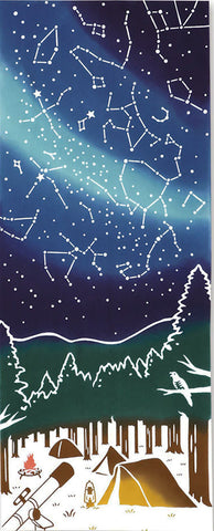 Kenema  -  50284  Starry Sky Camp 星空キャンプ  Japanese Tradition Cotton Towel (The dyed Tenugui)