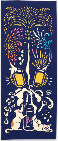 Kenema  -  50214  Hana Beer   はなびいる        (The dyed Tenugui)