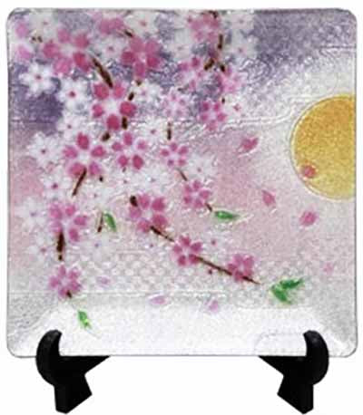 Saikosha - #103-15 Weeping cherry blossoms (Cloisonné ware ornamental plate) 12.00 cm - Free Shipping