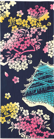 Kenema  - 50273   Cherry blossoms under the castle   城下の桜      (The dyed Tenugui)