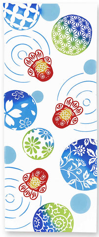 Kenema - 50249 Water surface goldfish 水面金魚   (The dyed Tenugui) - Japanese traditional Tenugui