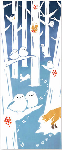 Kenema -  50264 The forest where the long-tailed tit lives    シマエナガの棲む森 (The dyed Tenugui)