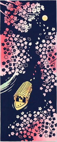 Kenema  -  50233  Yozakura Yakatabune  夜桜屋形船  (The dyed Tenugui)