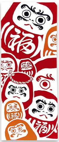 Kenema - 50255  Lucky Daruma 福だるま (The dyed Tenugui) - Japanese traditional Tenugui