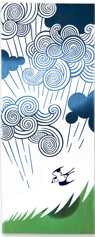 Kenema  - 50275   Rain at certain times 時期に雨  Japanese Tradition Cotton Towel (The dyed Tenugui)