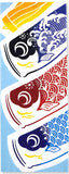Kenema  -  50280  Carp streamers swimming in the blue sky   青空泳ぐ鯉のぼり (Boys' Festival)  Japanese Tradition Cotton Towel (The dyed Tenugui)