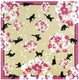 Yu-Soku - Sakura Yuho Neko  桜遊歩(さくらゆうほ)ねこ   - Furoshiki 50 x 50 cm