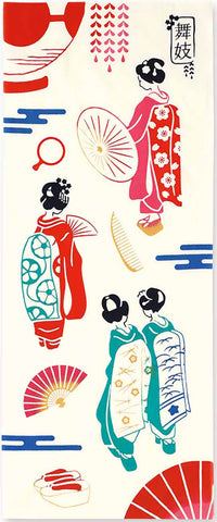 Kenema  - 50291   Maiko 舞妓はん  Japanese Tradition Cotton Towel (The dyed Tenugui)