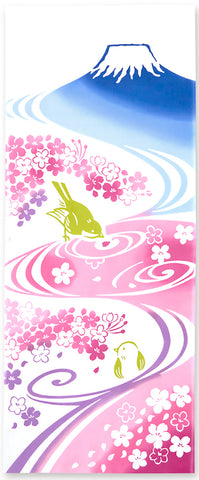 Kenema  - 50272  Fuji's Sakuragawa River   富士の桜川     (The dyed Tenugui)