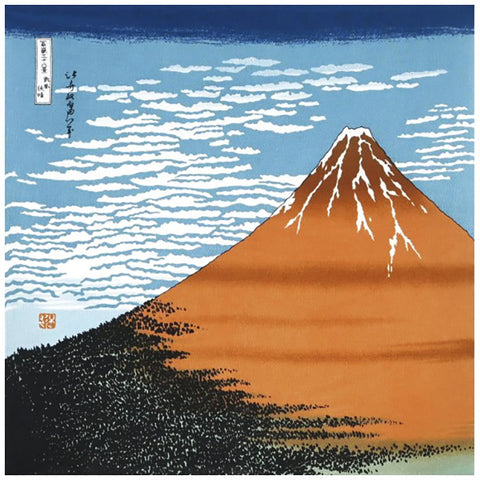 Chirimen Furoshiki - Hokusai Akafuji 赤富士 - Furoshiki (Japanese Wrapping Cloth) 68 x 68 cm