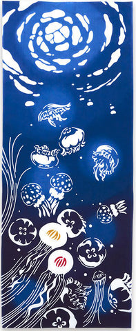 Kenema  - 50212   Natsu Kurage   夏くらげ  (jellyfish)   (The dyed Tenugui)