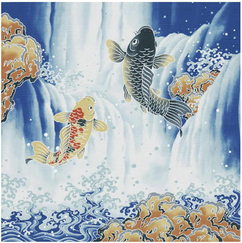 Yu-Soku - Koi no taki nobori 鯉の滝登リ - Furoshiki 50 x 50 cm