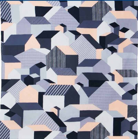 Cohare こはれ -  Home   Gray Pink (ホーム グレー ピンク )  21414-220  - Furoshiki   70 x 70 cm