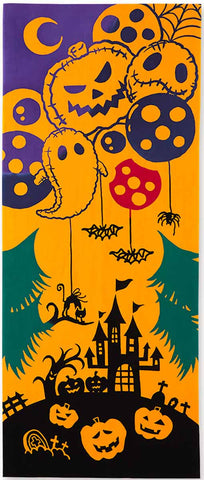 Kenema -  50263   Halloween balloon  ハロウィンバルーン  (The dyed Tenugui) - Japanese traditional Tenugui