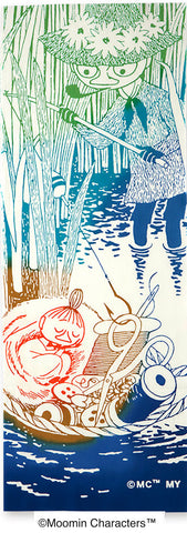 Kenema - 51024  Moomin Characters series -   Snufkin & Little My  スナフキン&リトルミイ  (The dyed Tenugui)