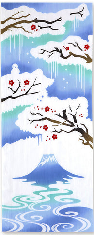 Kenema  - 50297  Snow-capped Mt. Fuji    富士見雪景   (The dyed Tenugui)