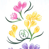 Kenema -  50265  The Coming of Spring  春の訪れ (The dyed Tenugui) - Japanese traditional Tenugui