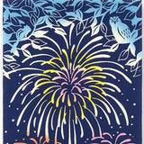 Kenema - 50191 Forest Fireworks 森の花火   (The dyed Tenugui) - Japanese traditional Tenugui