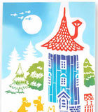 Kenema - 51008  Moomin Characters series -  Let's go home  お家へ帰ろう   (The dyed Tenugui)