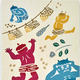 Kenema  - 50239  Setsubun demon extermination   節分鬼退治   Japanese Tradition Cotton Towel (The dyed Tenugui) (Copy)