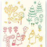 Kenema -51015 Moomin Characters series -  Moominmama & graffiti  ムーミンママ&落書き  (The dyed Tenugui)