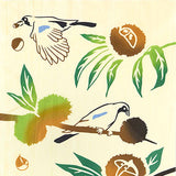 Kenema  -   50294 Chestnuts and birds 栗カケス  Japanese Tradition Cotton Towel (The dyed Tenugui)