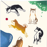 Kenema  - 50281 Today's Shiba Inu 今日の柴犬   Japanese Tradition Cotton Towel (The dyed Tenugui)