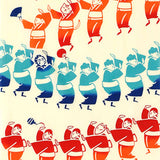 Kenema  - 50285  Festival Song お祭り音頭  Japanese Tradition Cotton Towel (The dyed Tenugui)