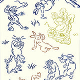 Kenema  -  50271  Chojyugiga     Breakdancing   鳥獣戯画 ブレイクダンス  (The dyed Tenugui)