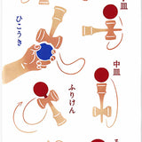 Kenema - 50256 Kendama けん玉 (The dyed Tenugui) - Japanese traditional Tenugui