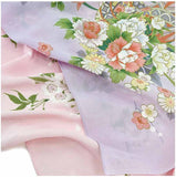 Chirimen Sansaku Furoshiki 100% silk  - Eda Sakura  枝桜  - Furoshiki (Japanese Wrapping Cloth) 68 x 68 cm 正絹さざ波ちりめん友仙ふろしき