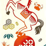 Kenema  - 50301   A horse out of a gourd 瓢箪から駒   (The dyed Tenugui)