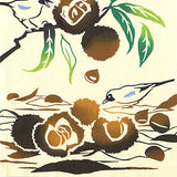 Kenema  -   50294 Chestnuts and birds 栗カケス  Japanese Tradition Cotton Towel (The dyed Tenugui)