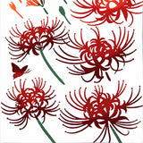 Kenema  - 50261  Yubae Higanbana  夕映え彼岸花 (Evening glow red spider lilies)  (The dyed Tenugui)