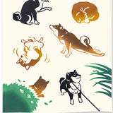 Kenema  - 50281 Today's Shiba Inu 今日の柴犬   Japanese Tradition Cotton Towel (The dyed Tenugui)