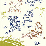 Kenema  -  50271  Chojyugiga     Breakdancing   鳥獣戯画 ブレイクダンス  (The dyed Tenugui)