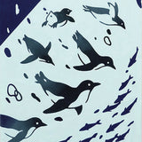 Kenema  -   50219  Kaiyou Penguin  海遊ペンギン   (The dyed Tenugui)