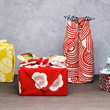 Isamonyou -  Double-Sided Dyeing Plum R&G  70 伊砂文様 両面 梅 アカ/グリーン 20477-201 - Furoshiki (Japanese Wrapping Cloth)