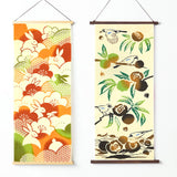 Kenema  -   50294 Chestnuts and birds 栗カケス  Japanese Tradition Cotton Towel (The dyed Tenugui)