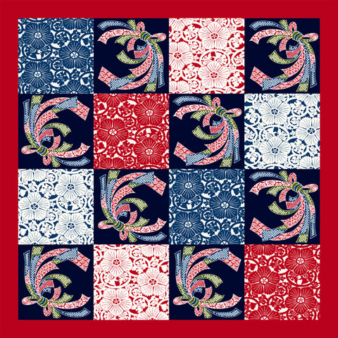 Jiyufu - Noshi Ichimatsu 熨斗市松 - Furoshiki - 118 x 118 cm