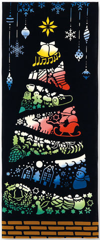 Kenema - 50171 Stained glass tree ステンドガラスツリー (The dyed Tenugui) - Japanese traditional Tenugui