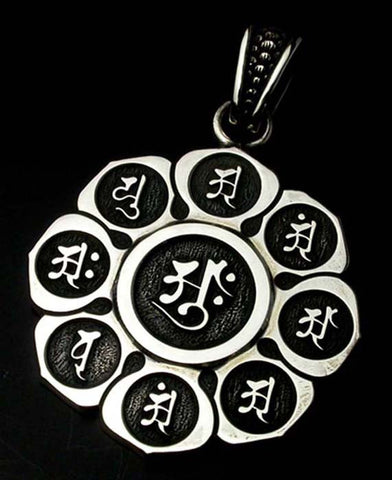 Saito - The Mandala on Lotus flower Silver Pendant Top (Silver 950)