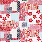 Hare tsutsumi - Hanazukushi Red Furoshiki 晴れ着つつみ 花づくし アカ  22008-404  (Japanese Wrapping Cloth)  145 x 145 cm