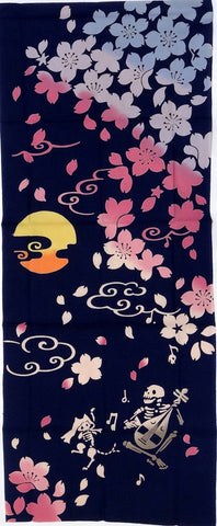 Kenema - 51213 Biwa hiku Shirahone  琵琶引く白骨  (The dyed Tenugui)