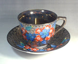 Fujii Kinsai Arita Japan - Somenishiki Platinum Sakura Cup & Saucer - Free Shipping